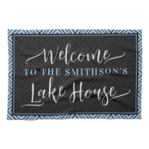 Elegantes Grey & Dusty Blue Chic Welcome Lake Hous