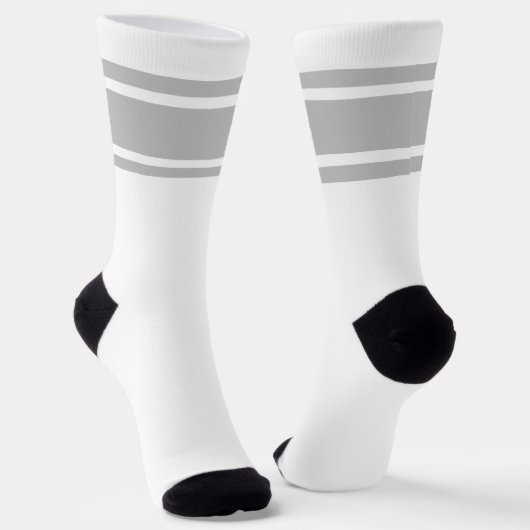 Elegantes Grey White Strip Tennis Racket Athletisc Socken (Gewinkelt)