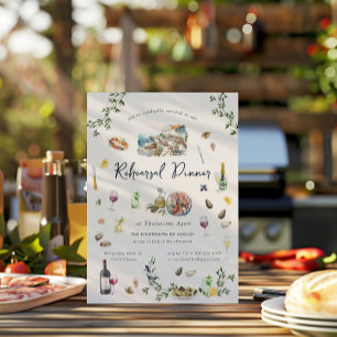 Elegantes Griechisch Abendessen Probe Einladung