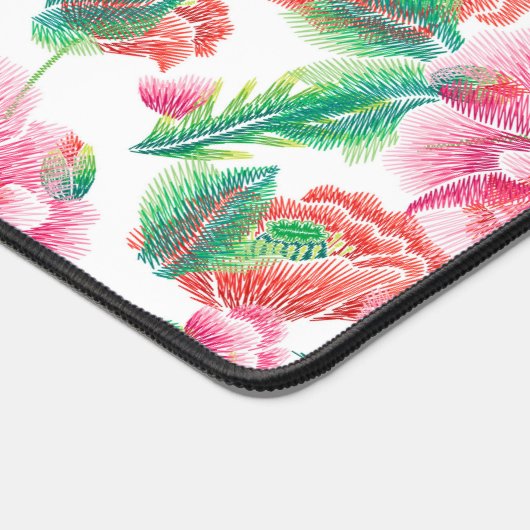 Elegantes, griechisch-rosa Blume-Muster Schreibtischunterlage (Ecke)