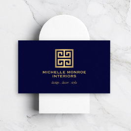 Elegantes griechisches Key Designer Logo Gold/Dunk Visitenkarte