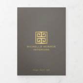 Elegantes griechisches Key Taupe Design Broschüre (Cover)