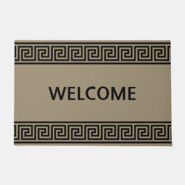 Elegantes griechisches Muster auf Beige Willkommen Fußmatte
