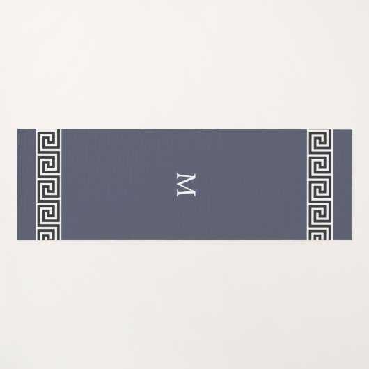 Elegantes griechisches Muster auf Mit Monogramm Gr Yogamatte (Vorderseite (Horizontal))