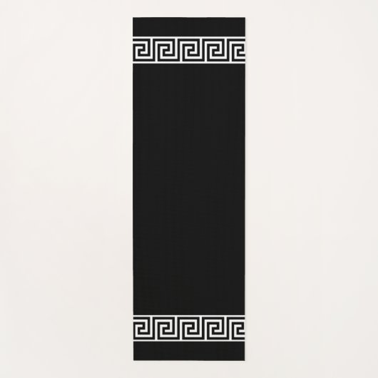 Elegantes griechisches Muster auf schwarz Yogamatte (Vorderseite)