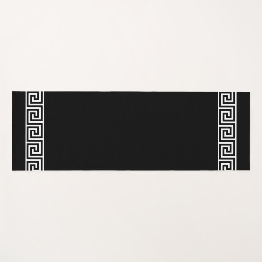 Elegantes griechisches Muster auf schwarz Yogamatte (Vorderseite (Horizontal))