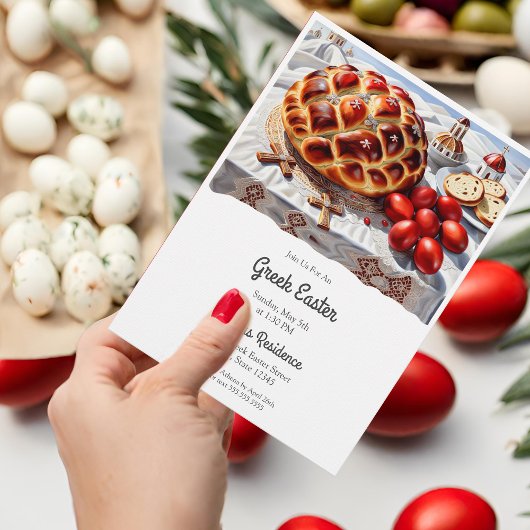 Elegantes griechisches Ostern Einladung