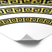 Elegantes griechisches Schlüsselmuster Gold Luxuri Poster (Ecke)