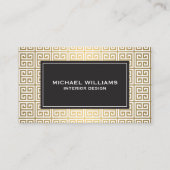 Elegantes griechisches Schlüsselmuster in Imitate  Visitenkarte (Vorderseite)