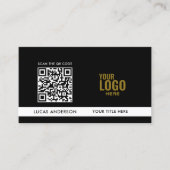 Elegantes GRIY Logo QR Code Golden Gradient Divide Visitenkarte (Vorderseite)
