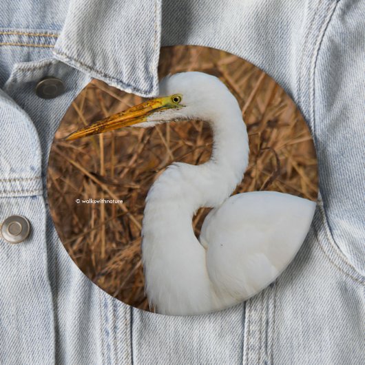 Elegantes Grosses Egret in den Reds Button (Beispiel)