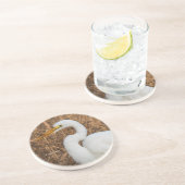 Elegantes Grosses Egret in den Reds Getränkeuntersetzer (Seite)