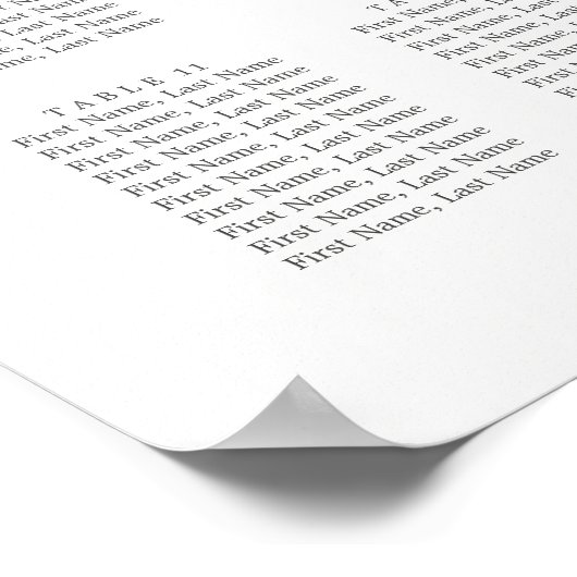 Elegantes Grün 15 Tabelle Hochzeitsdiagramm Poster (Ecke)