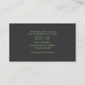 Elegantes Grün 3 Visitenkarte (Rückseite)