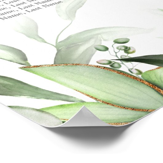 Elegantes Grün 8 Tisch Hochzeitsstift Poster (Ecke)