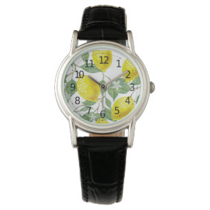 Elegantes Grün-Blätter-u. der gelben Armbanduhr