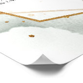 Elegantes Grün Blattgold Alphabetische Imitate Poster (Ecke)