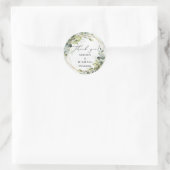 Elegantes Grün Blattgold Hochzeit Runder Aufkleber (Tasche)