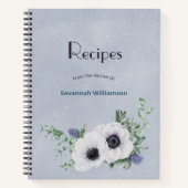 Elegantes Grün Blau Botanisches Rezept Notizblock (Vorderseite)