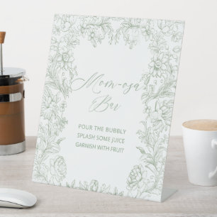 Elegantes, grün blühendes Chinoiserie Baby Sockelschild