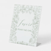 Elegantes, grün blühendes Chinoiserie Baby Sockelschild (Vorderseite)