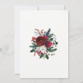 Elegantes, grün blühendes Weihnachtsfest Party Einladung (Rückseite)