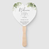 Elegantes Grün Blumenzwiebelprogramm Herz Fächer (Vorderseite)