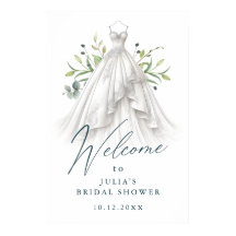 Elegantes Grün Brautparty Willkommen