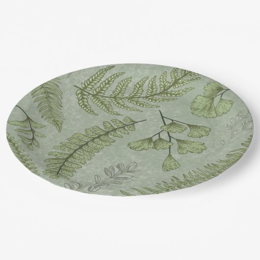 Elegantes Grün des Wassers Pappteller (Schrägansicht)