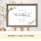 Elegantes Grün "Die Hochzeit von" Begrüßungszeiche Poster