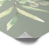 Elegantes Grün Foto Feier des Lebens Zeichen Poster (Ecke)