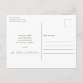 Elegantes Grün Foto Feiertagspostkarte (Rückseite)