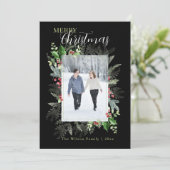 Elegantes Grün Foto Frohe Weihnachten (Stehend Vorderseite)