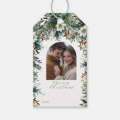 Elegantes Grün Foto Geschenkanhänger (Vorderseite)