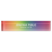 Elegantes, grün-gelb-blau-Lila Template Namensplakette (Vorderseite)