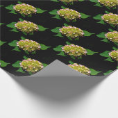 Elegantes, grün-gelb-rosa Hydrangea-Muster Geschenkpapier (Ecke)