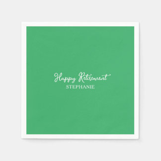 Elegantes Grün Glücklicher Ruhestand Serviette