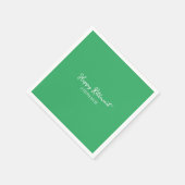 Elegantes Grün Glücklicher Ruhestand Serviette (Ecke)