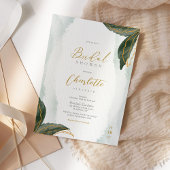 Elegantes Grün Goldenes Brautparty Einladung