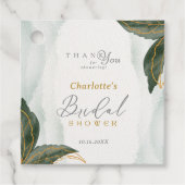 Elegantes Grün Goldenes Brautparty Geschenkanhänger (Vorderseite)