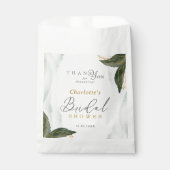 Elegantes Grün Goldenes Brautparty Geschenktütchen (Vorderseite)