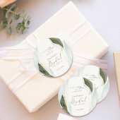 Elegantes Grün Goldenes Brautparty Runder Aufkleber