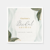 Elegantes Grün Goldenes Brautparty Serviette (Vorderseite)