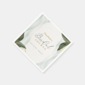 Elegantes Grün Goldenes Brautparty Serviette (Ecke)