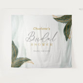 Elegantes Grün Goldenes Brautparty Wandteppich (Vorderseite (Horizontal))