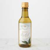 Elegantes Grün Goldenes Brautparty Weinetikett (Vorderseite)