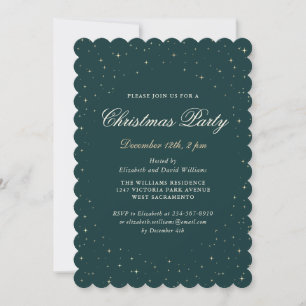 Elegantes Grün-Grün-Weihnachtsfest-Party Einladung