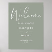 Elegantes Grün-Hochzeitssymbol Poster (Vorne)