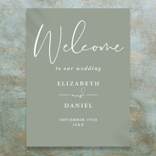 Elegantes Grün-Hochzeitssymbol Poster