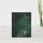 Elegantes Grün & Imitate Gold gefaltet Dankeskarte (Rückseite)